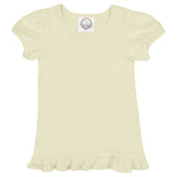 Girls Toddler White Ruffle T Shirt....     Customize Lettering with our DESIGN STUDIO....     Press CUSTOMIZE IT!!