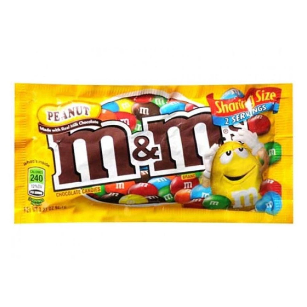m&m's Peanut Chocolate Candy Sharing Size 3.27 oz (24 per case