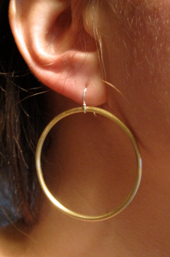 Classic and Elegant Open Handmade Hoop Earrings in Different Sizes - 0074