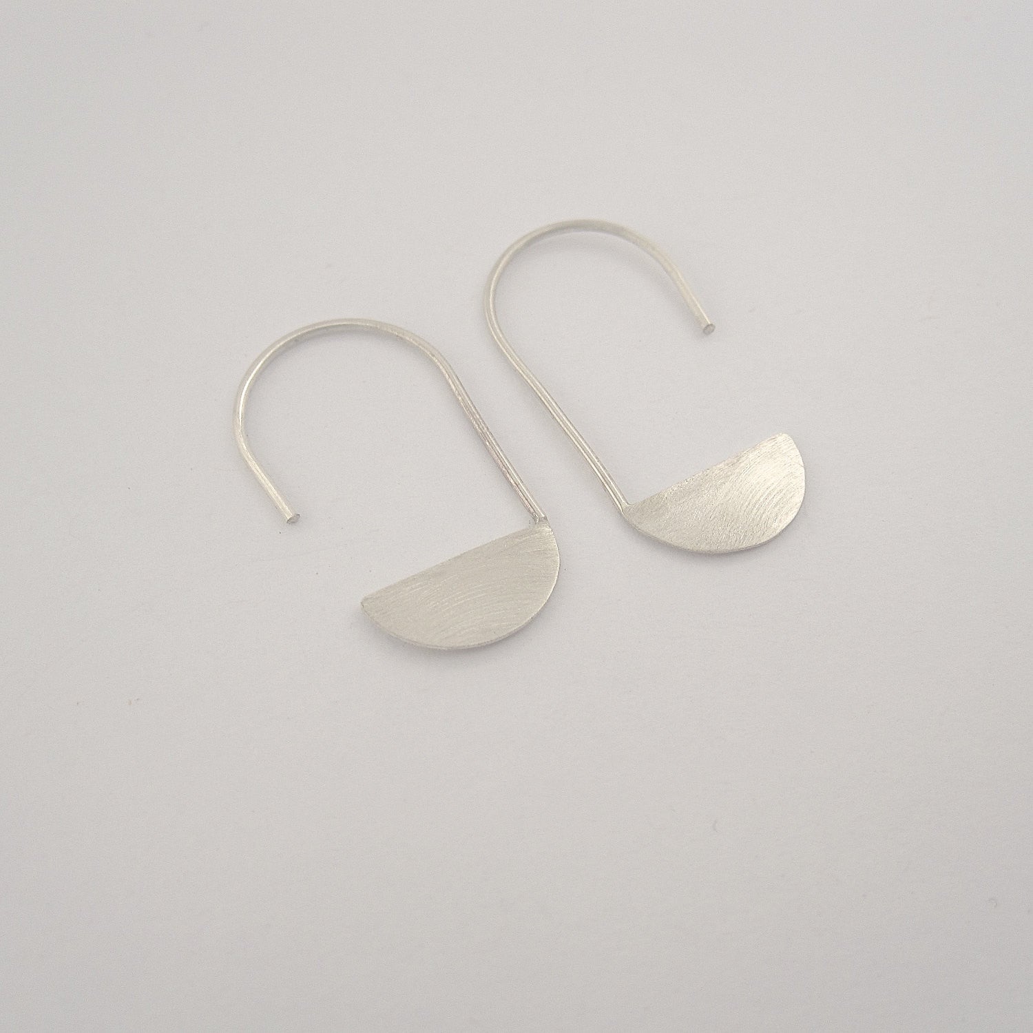A Contemporary, Hand-Made Take on the Classic Design,  Crescent Moon Dangle Earrings - 0136