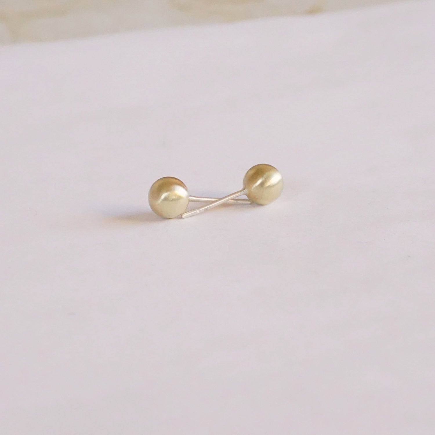 Well Designed, Sophisticated, Hand-Crafted Solid Brass Ball Stud Earrings - 0201