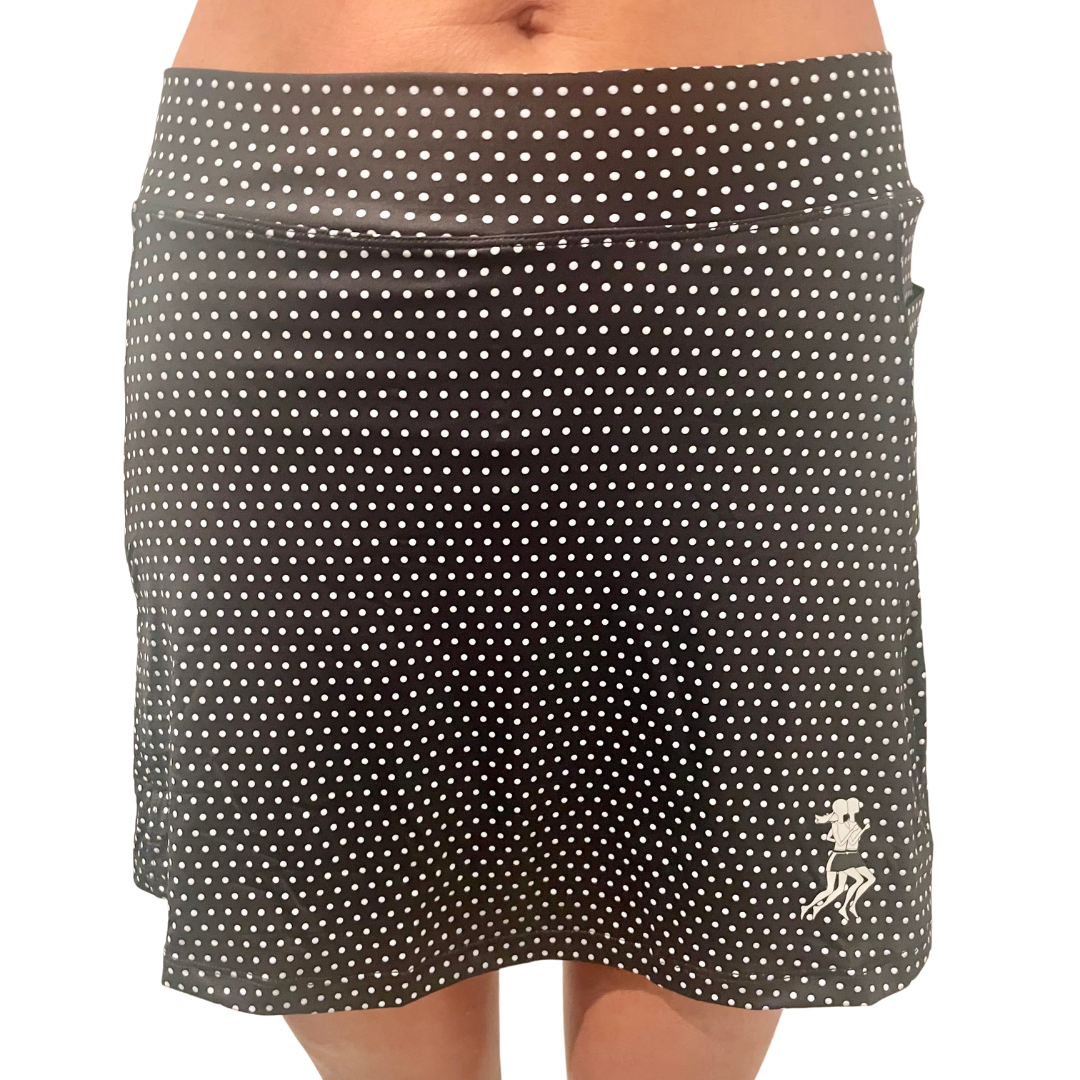 Image of Black & White Polkadot Athletic Skirt