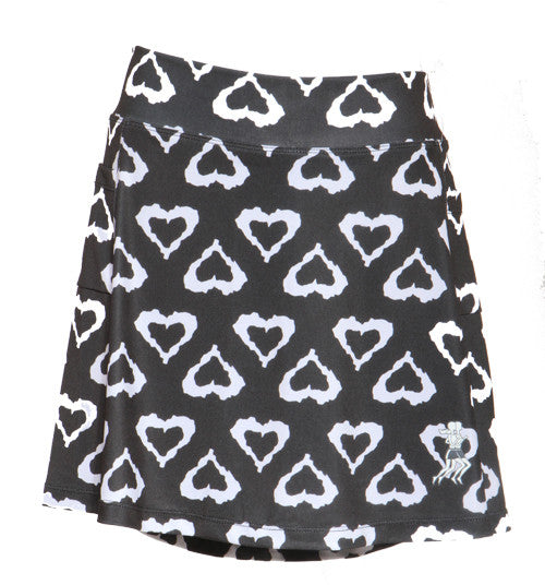 Image of Black Hearts Athletic Skirt