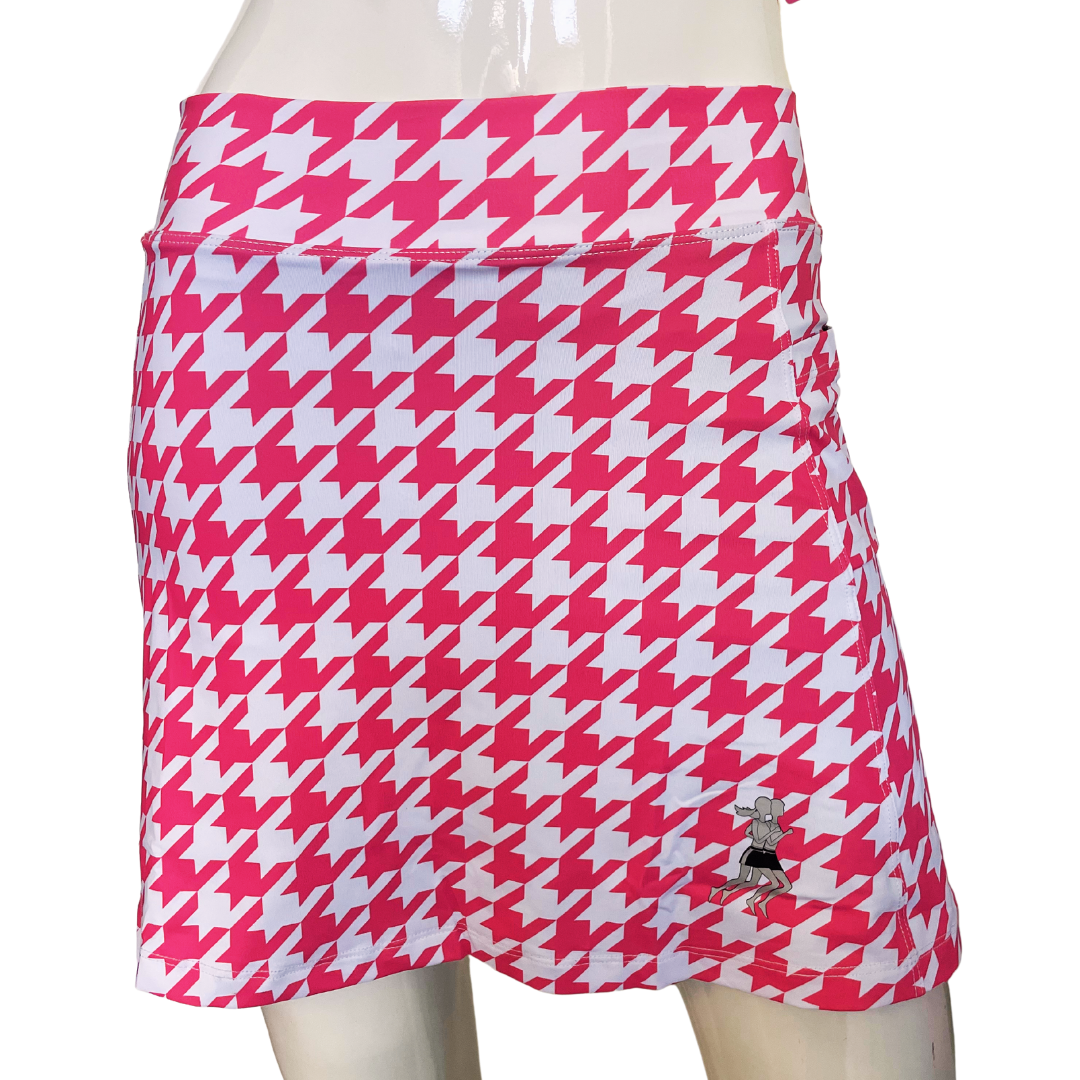 Image of Pink Houndstooth Athletic Skirt