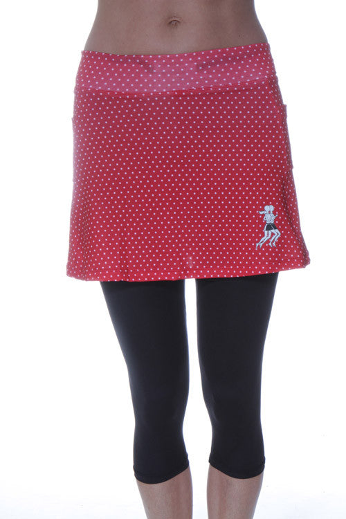 Image of Red Mini Dot Capri Skirt