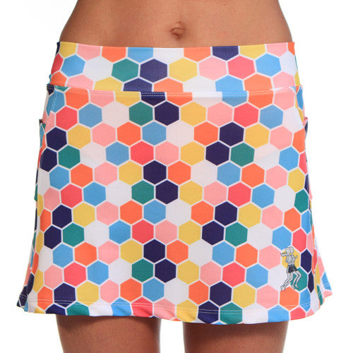 honeycomb rainbow multi colored print running skirt – RunningSkirts