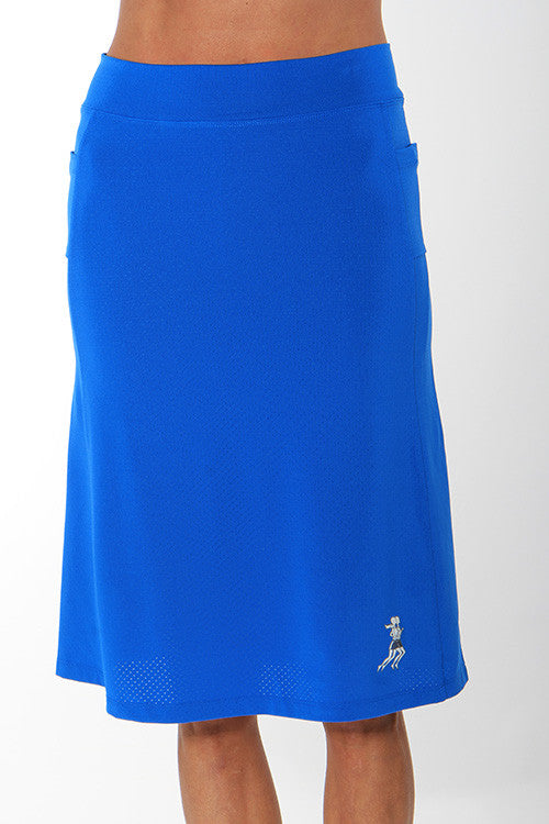 cobalt blue long knee length modest running skirt – RunningSkirts