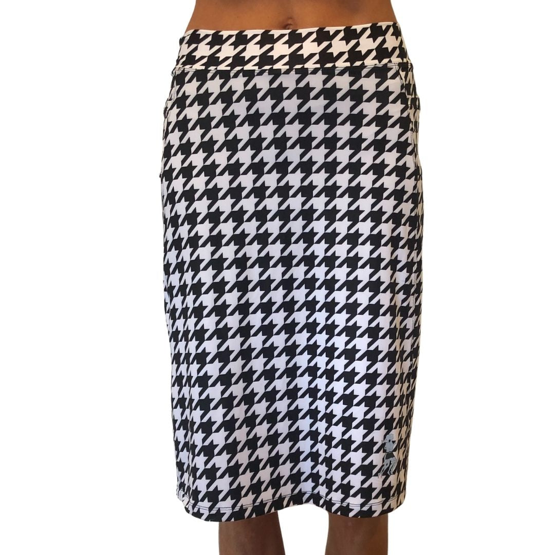 Image of Houndstooth Black & White Spirit Athletic Skirt