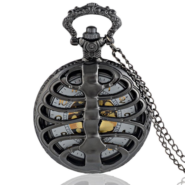 Download Skeletal Ribcage Quartz Pocket Watch - Go Steampunk