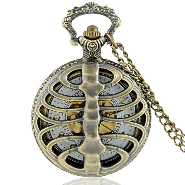 Download Skeletal Ribcage Quartz Pocket Watch - Go Steampunk