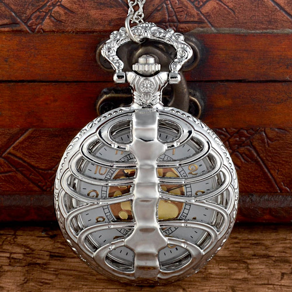 Download Skeletal Ribcage Quartz Pocket Watch - Go Steampunk