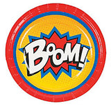 SUPERHERO PARTY Boom Dessert Cake Plates Bowls Disposable Paper Plate Pack of 8