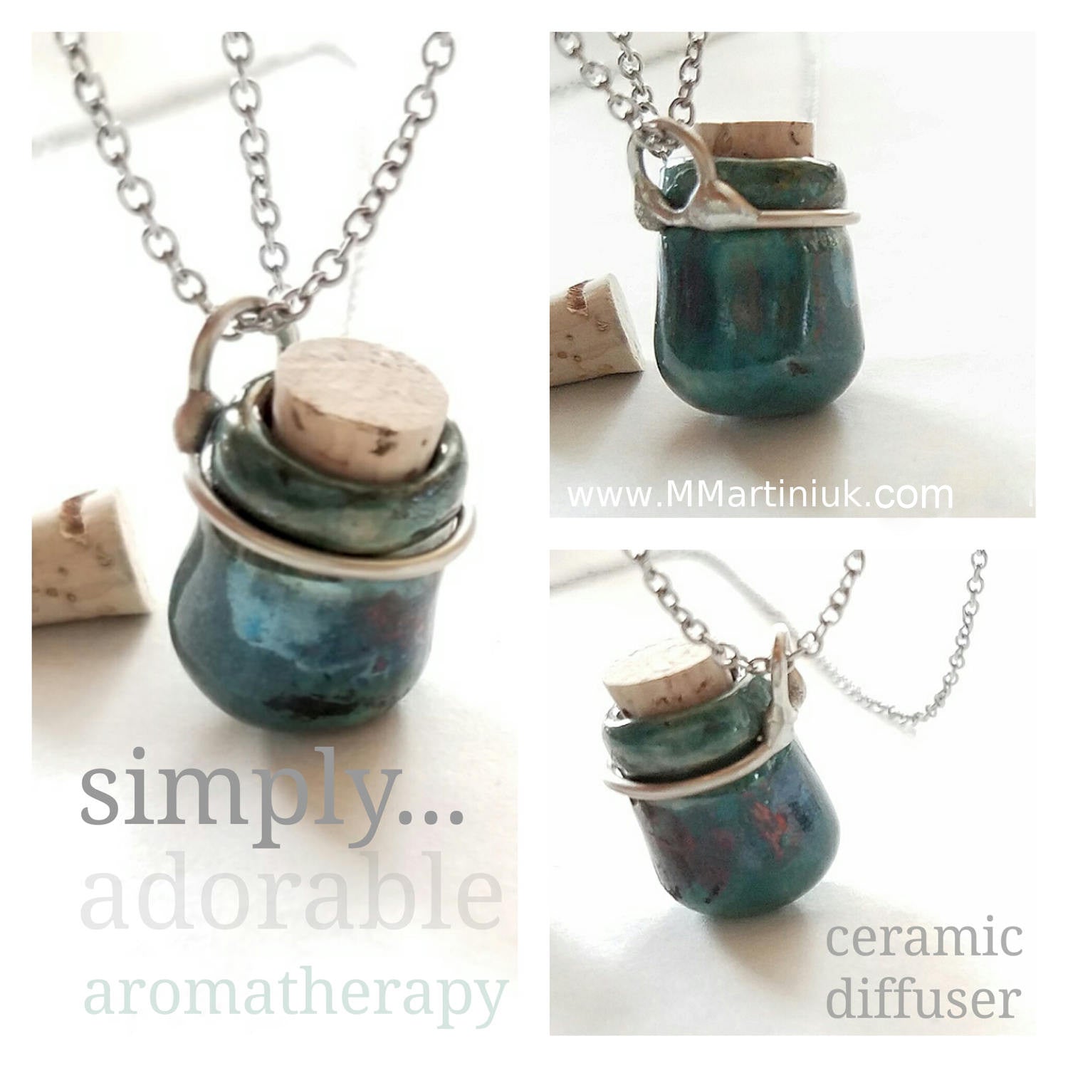 Miniature Pottery Bottle Necklace 