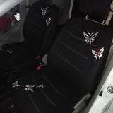 Full Coverage Two Butterflies Black 5 Seats Car Seat Covers