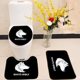 White wolf logo 3 Piece Toilet Cover Set