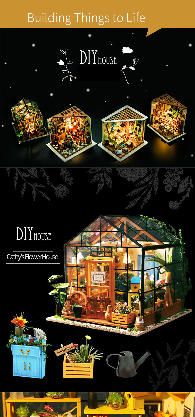 Cathy's Flower Robotime DG104 DIY House Kit * Best Seller