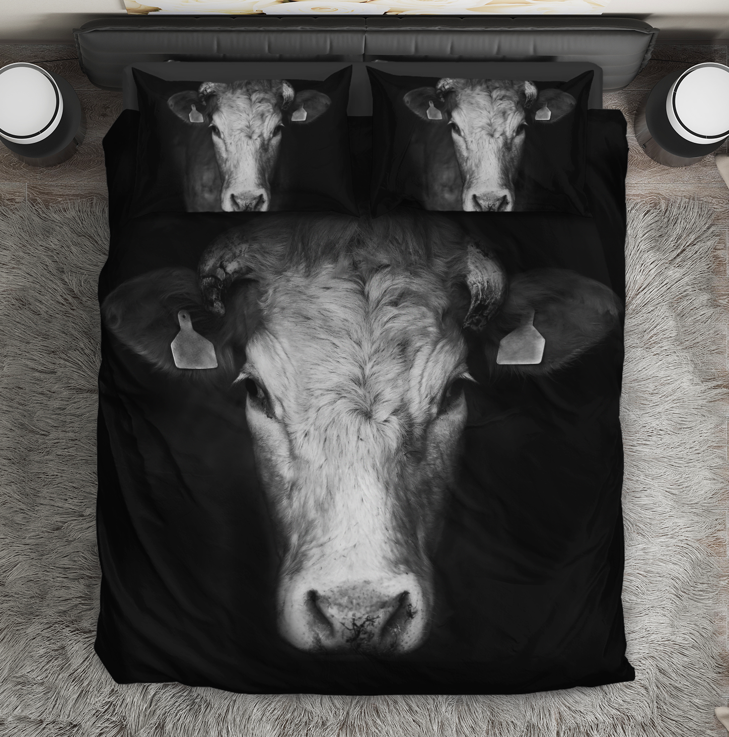 Black And White Cow Bedding Set 2725