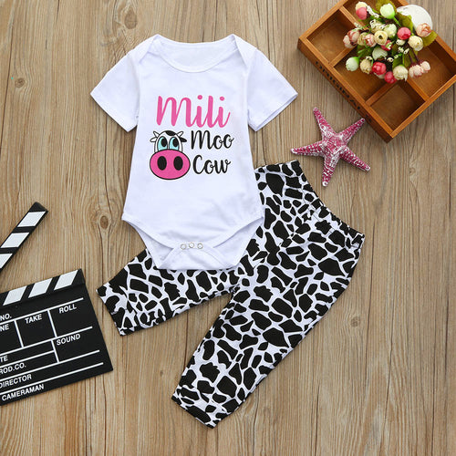 baby girl cow print outfit