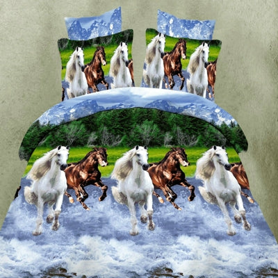 3d Horses Bedding Set Duvet Cover Pillowcase Barnsmile Com