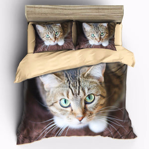 High Definition Print Cute Cat Bedding Set King Queen Full Double