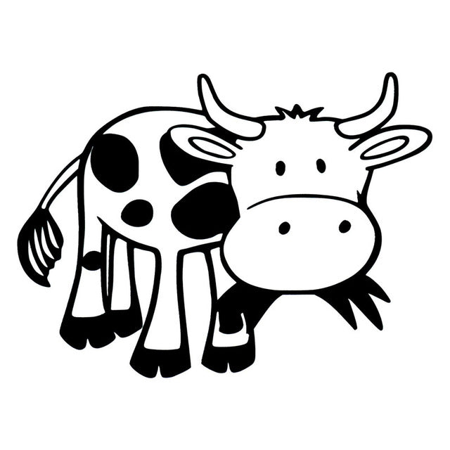 Cartoon Cow Car Sticker