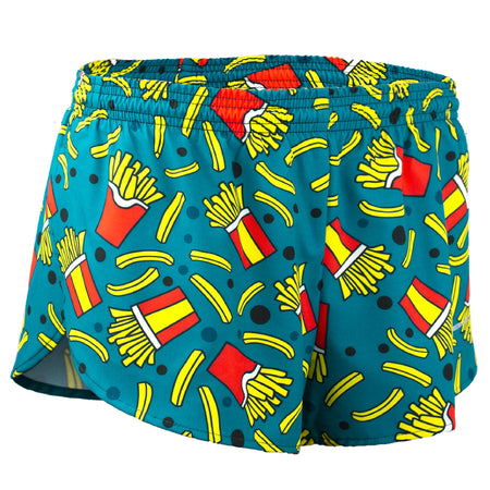 Men's Neon Yellow 1" Elite Split Shorts