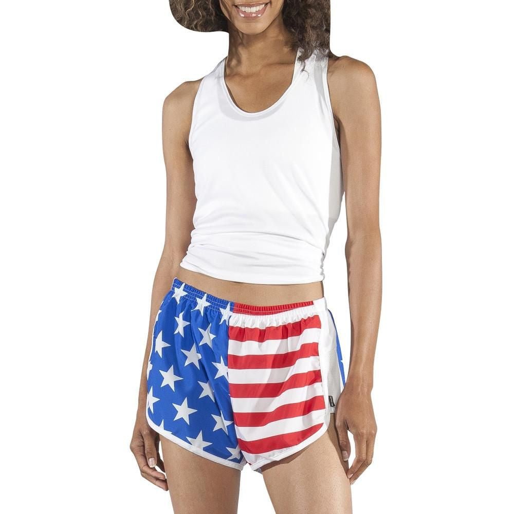 Womens American Flag Challenger Shorts Boa