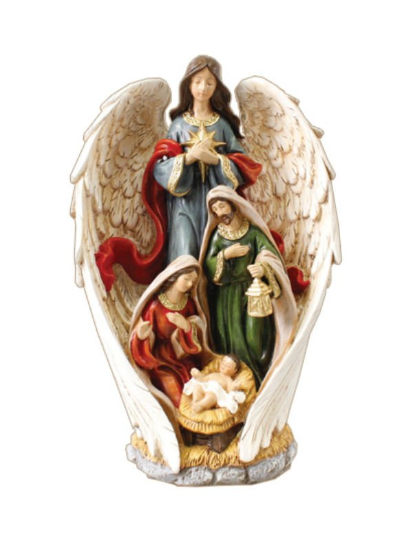 Angel Holy Family Nativity Scene - Resin 10