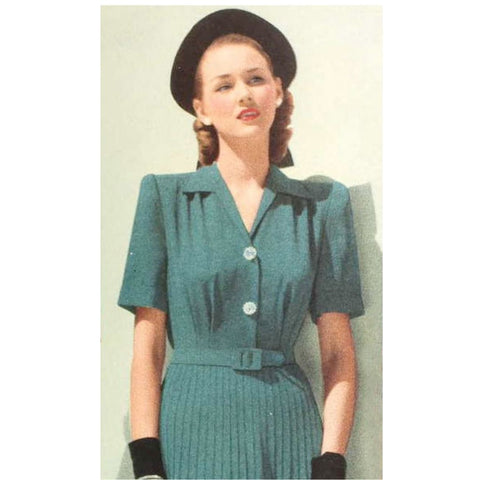 1940's Autumn Retro Beret Green Tea Dress Blog 