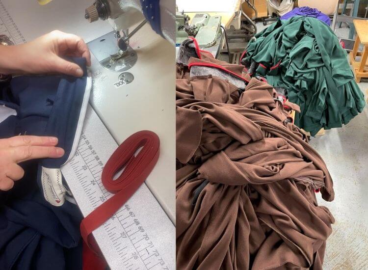 Making of skirts and trousers in London Factory
