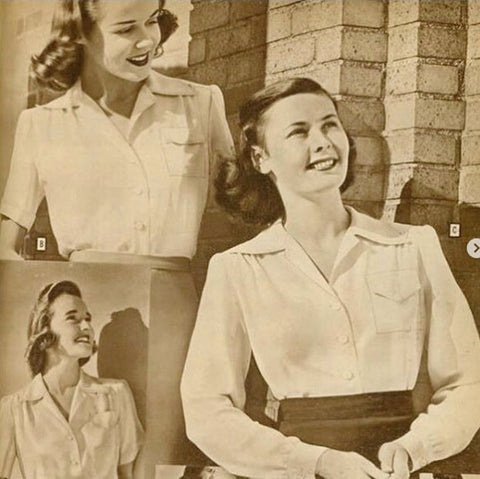1940s Blouses, Shirts, Knit Tops Styles - Fashion History