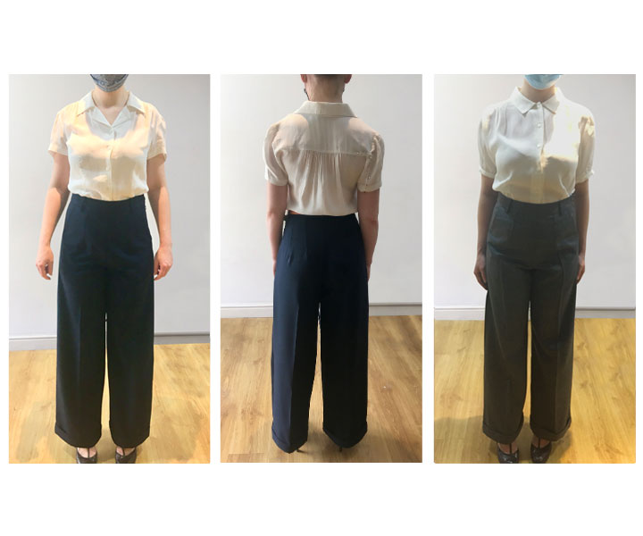 30s and 40s classic wide leg high waisted trousers 