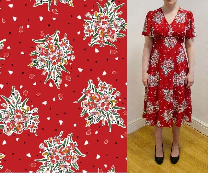 1930s & 1940s Red Floral Tea Dress | Weekend Doll 