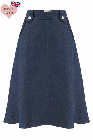 1940s and 50s Cow Girl Denim Stretchy Skirt