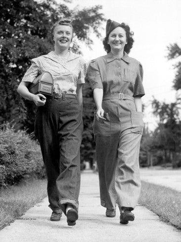 Women wears 1940s Slack