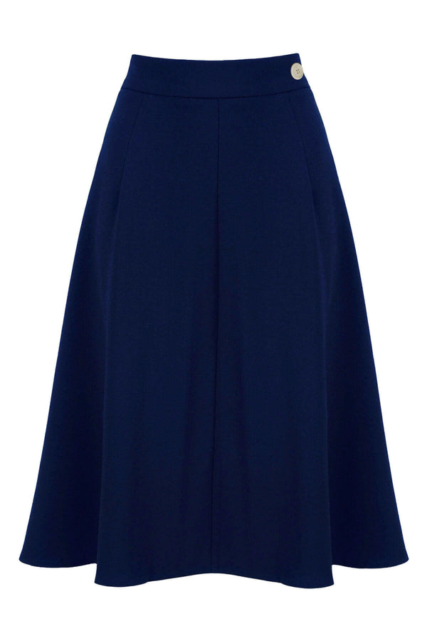 1940s style Knee-length A-line Skirt in Navy | Weekend Doll