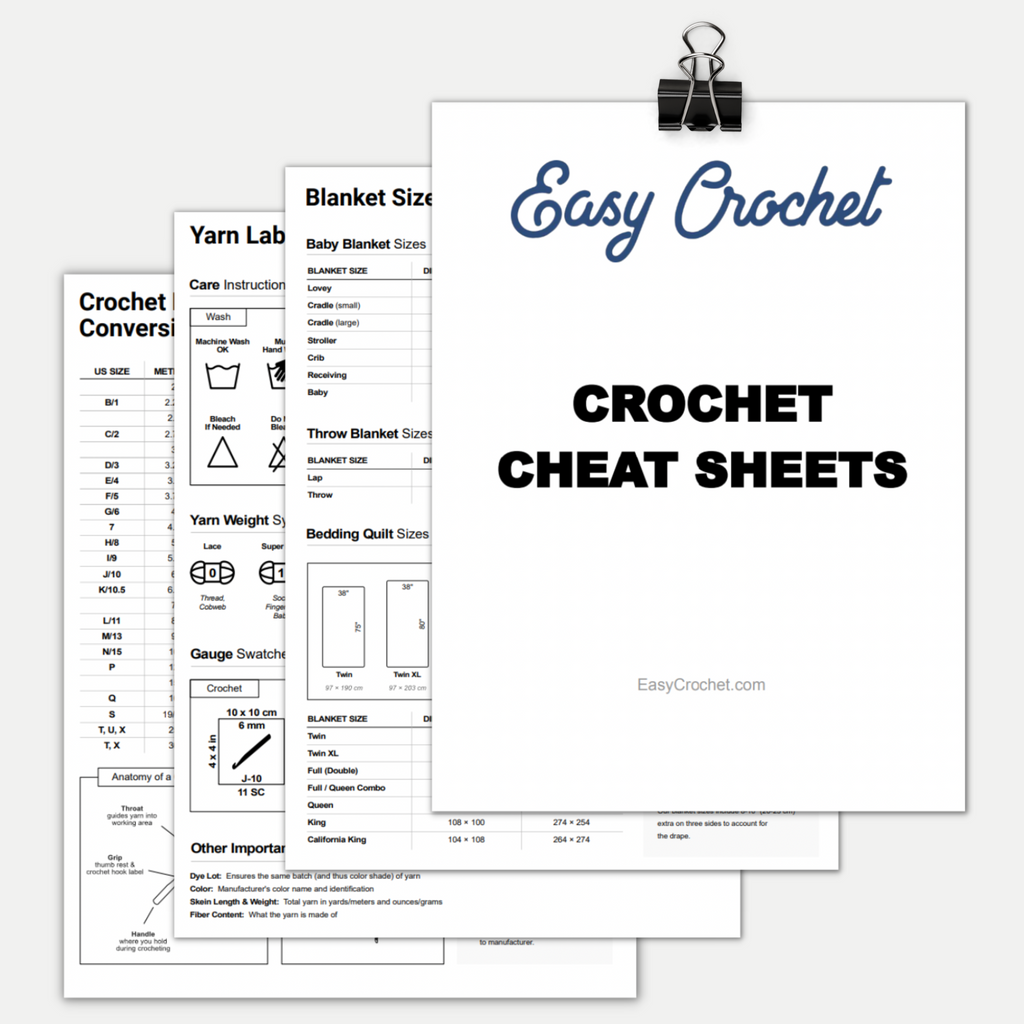 Printable Crochet Cheat Sheets Easy Crochet