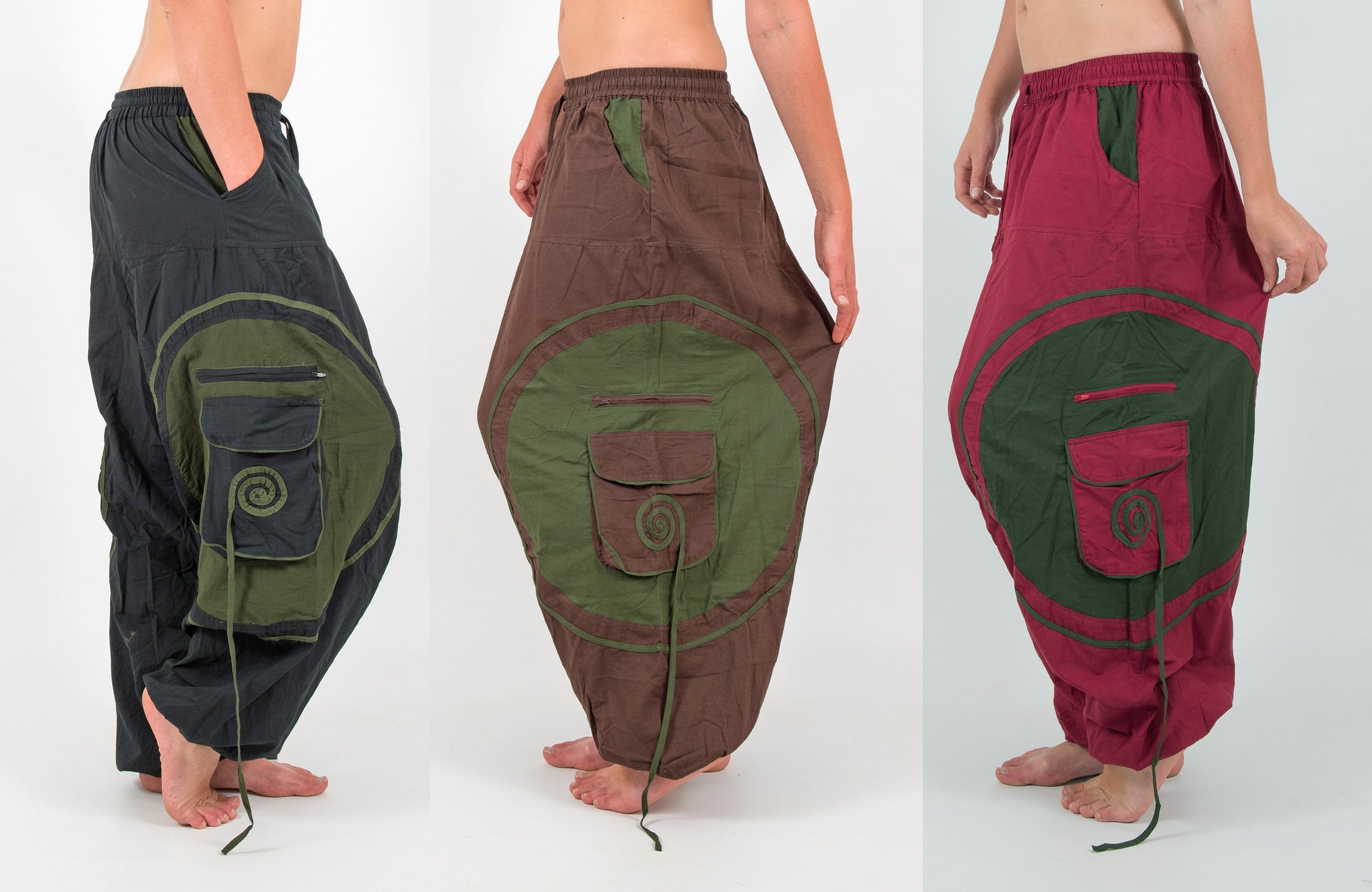 Flower of Life Hippie Pants, Festival Harem Pants