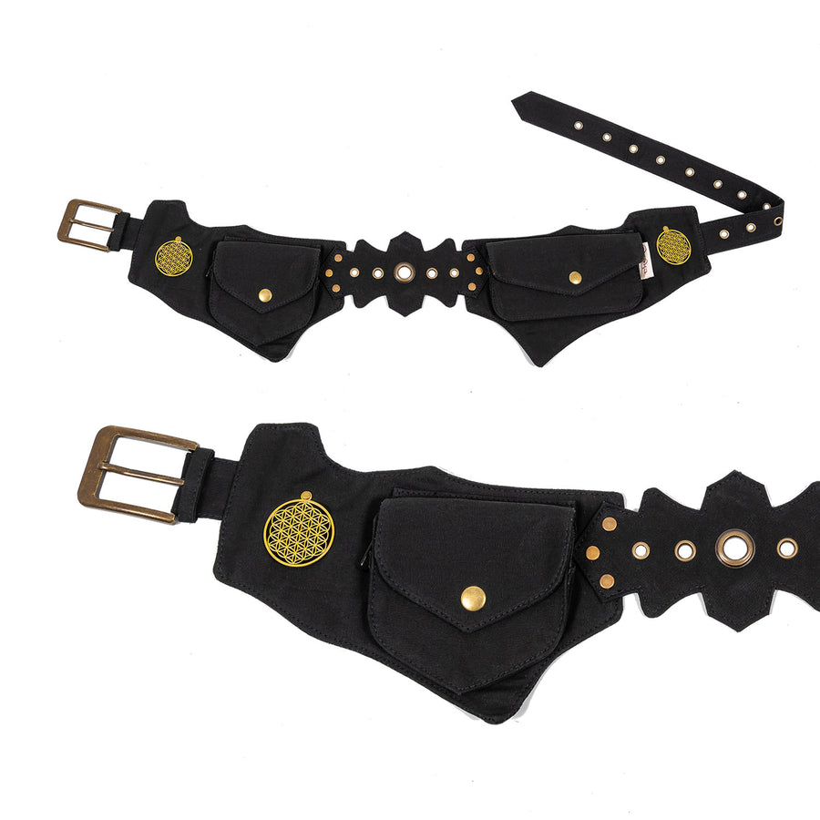 Ganesh Single Pocket Belt with Leg Strap, Steampunk