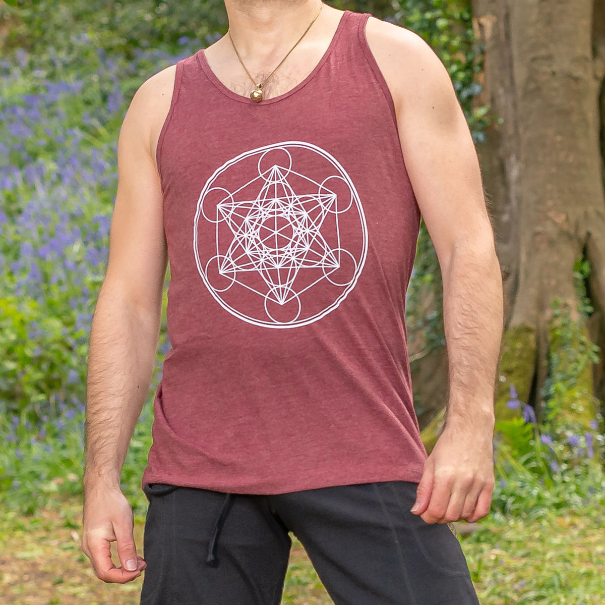 Organic Cotton Sacred Geometry Sleeveless Hoodie