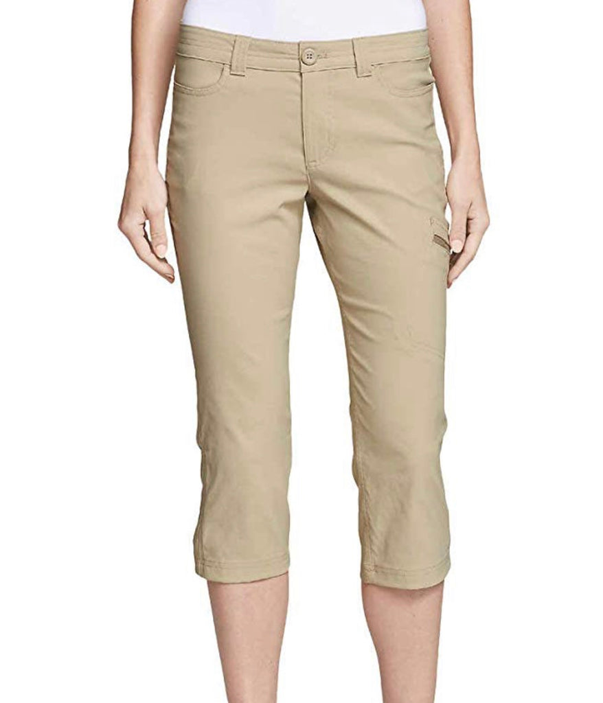 Ladies Eddie Bauer Rainier Tech Capri Khaki – Golf Stitch