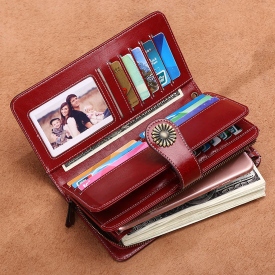 RFID Leather Wallets for Women