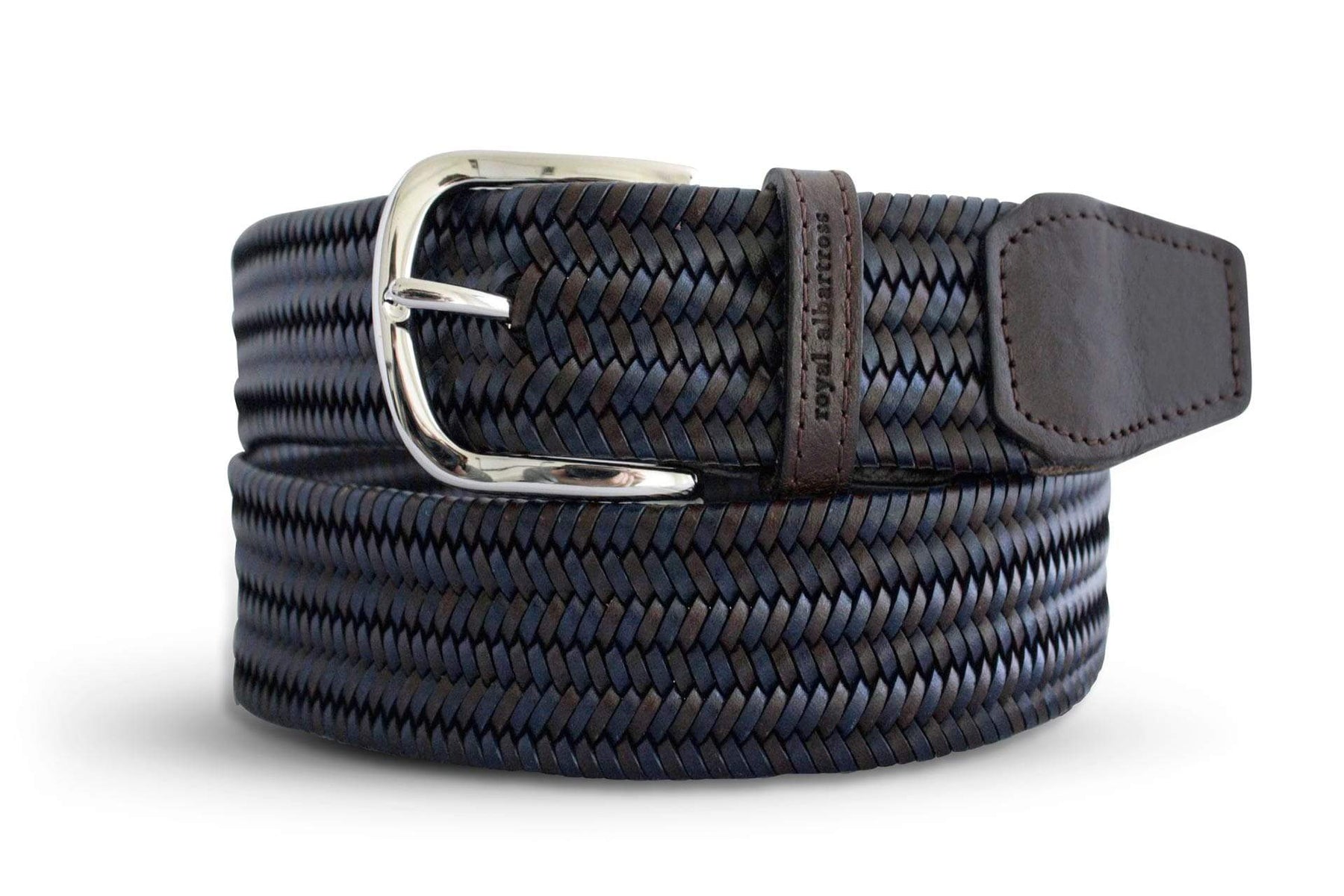 mens white woven belt