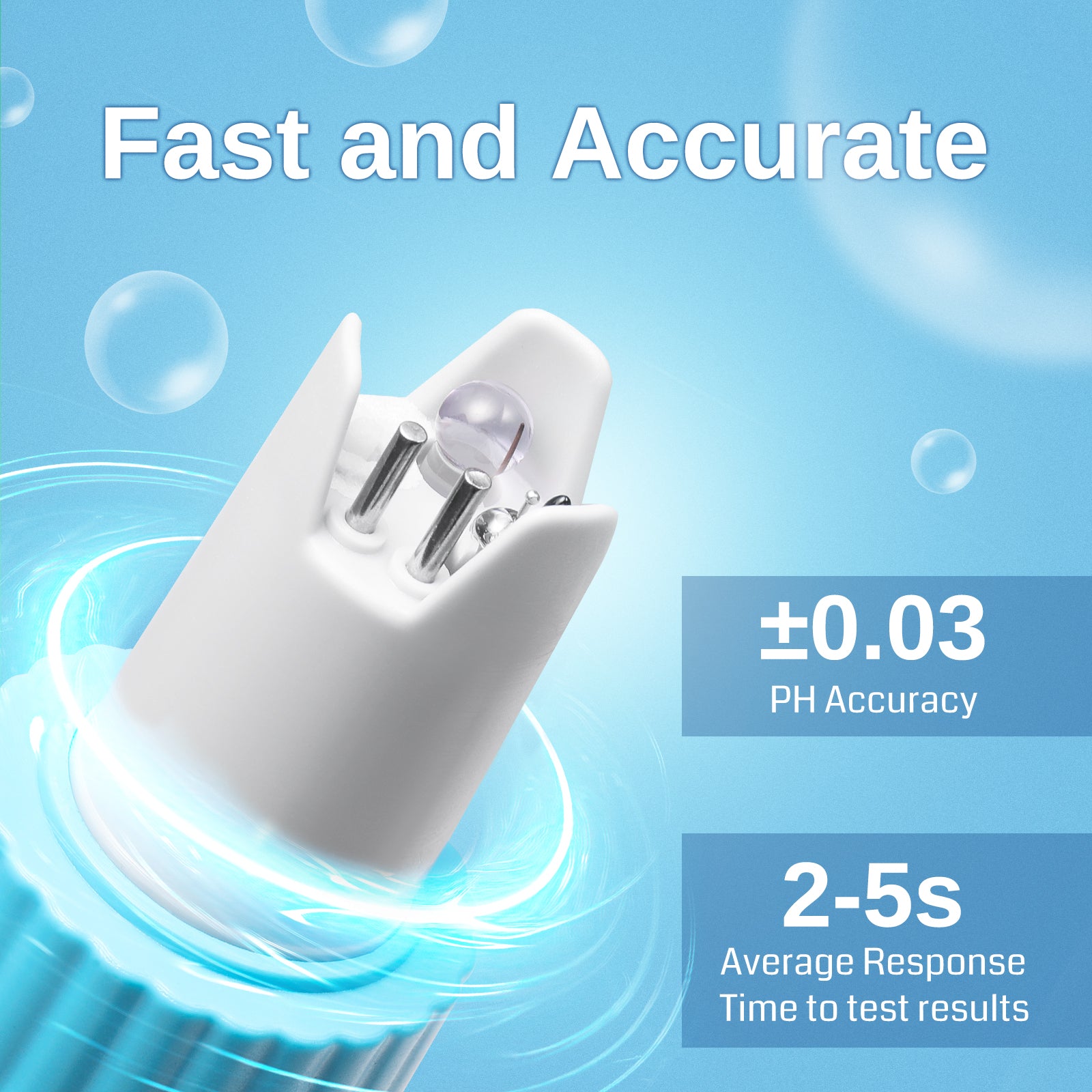 XpertMatic Bluetooth Water Tester, Auto Power Off, Precise Measurements for pH, TDS, EC, SALT, TEMP, S.G, and ORP, Blue - Image 4