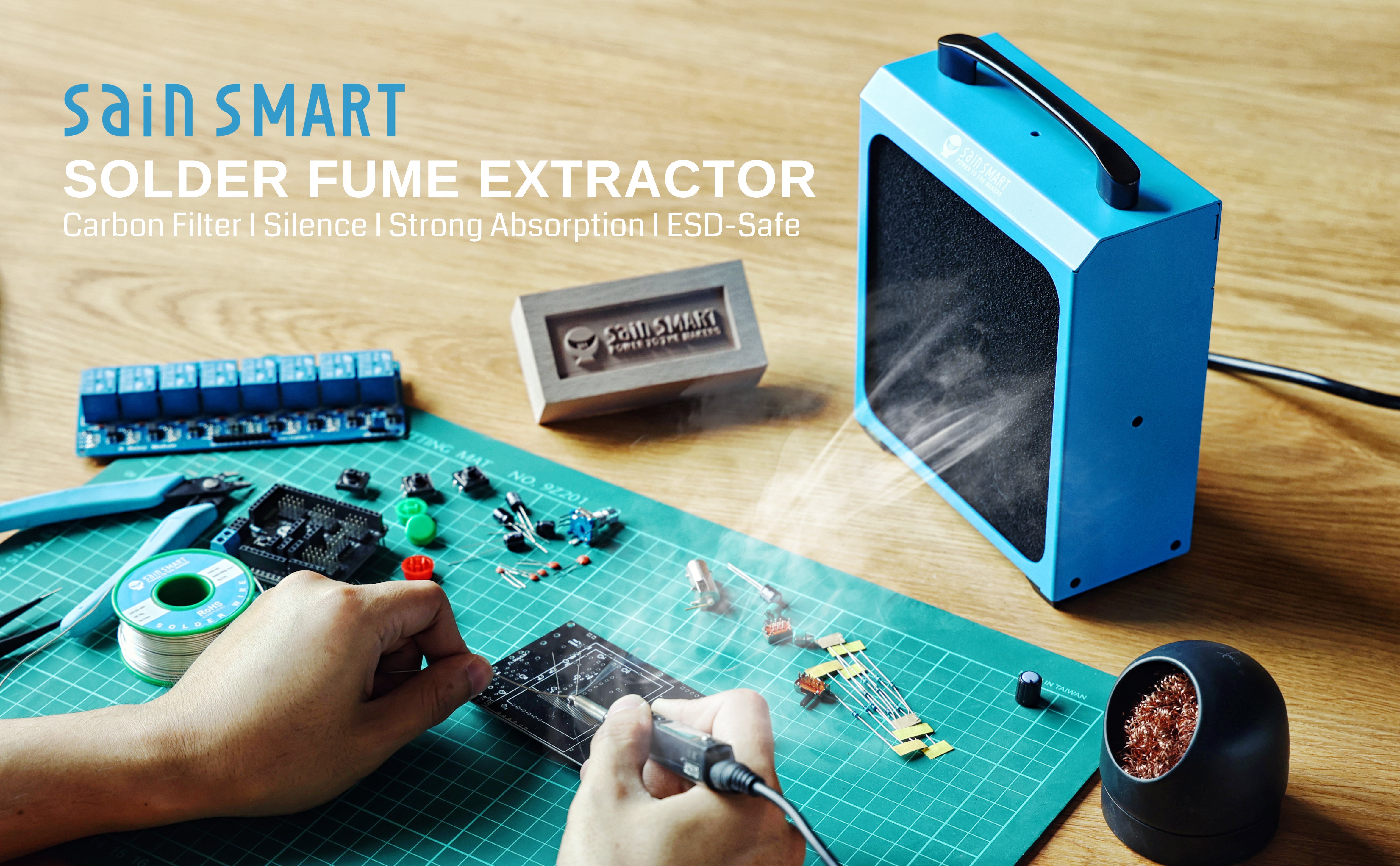 SainSmart Solder Smoke Absorber Remover Fume Extractor for Soldering