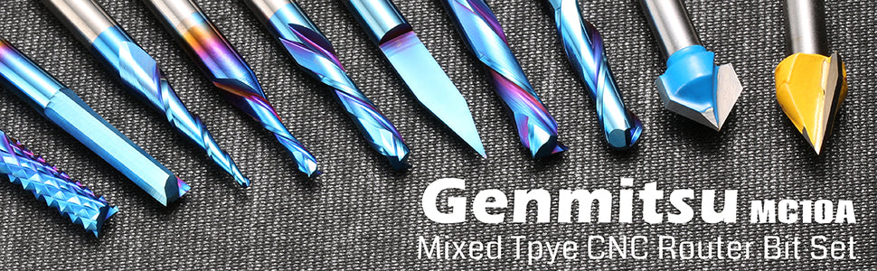 Genmitsu MC10A 10Pcs General Purpose CNC Router Bit Collection | SainSmart
