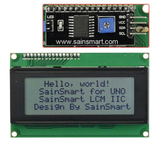 Sainsmart Iic I2c Twi Serial 04 x4 Lcd Module Shield For Arduino Uno Mega R3 White Sainsmart Com