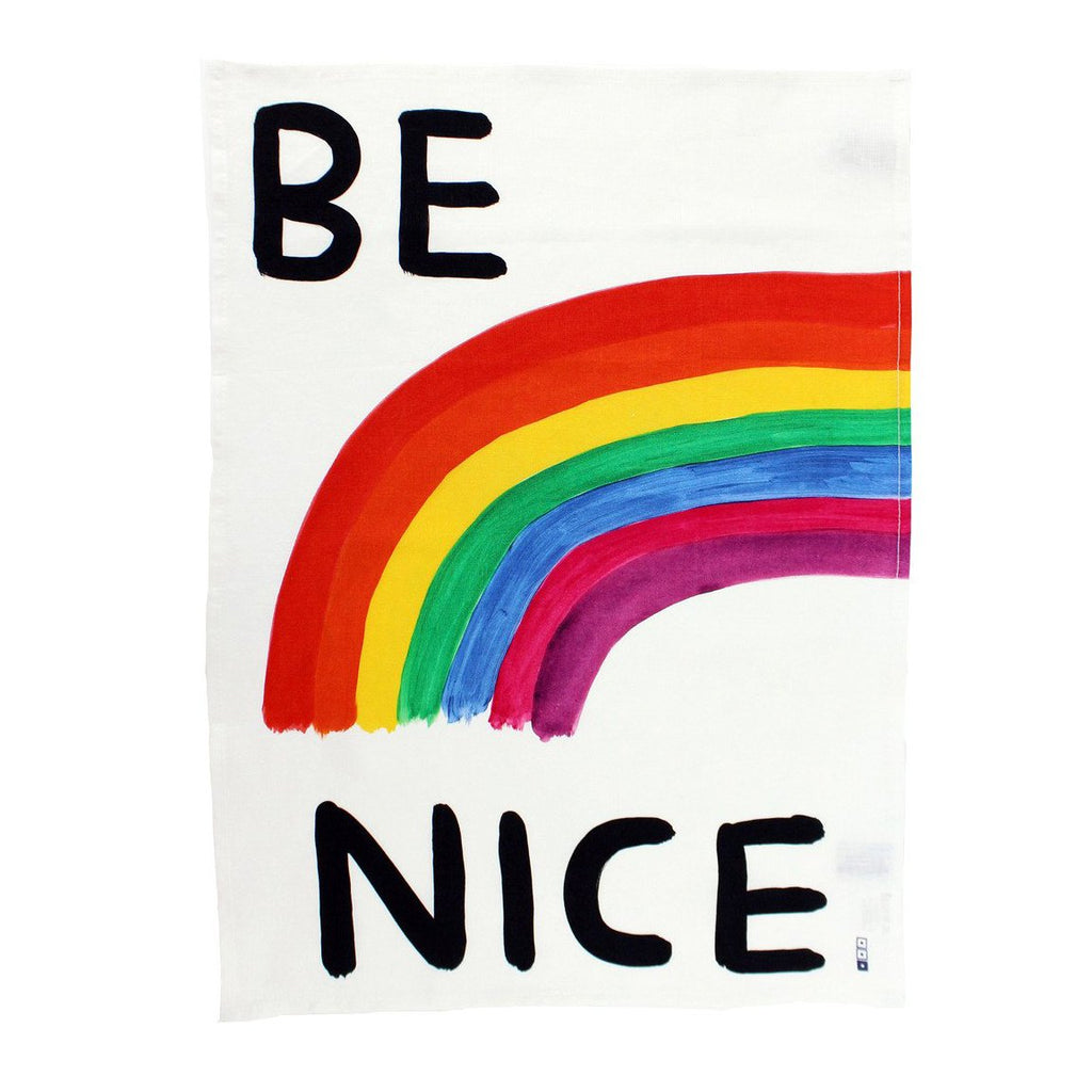 be nice kitchen towel by david shrigley