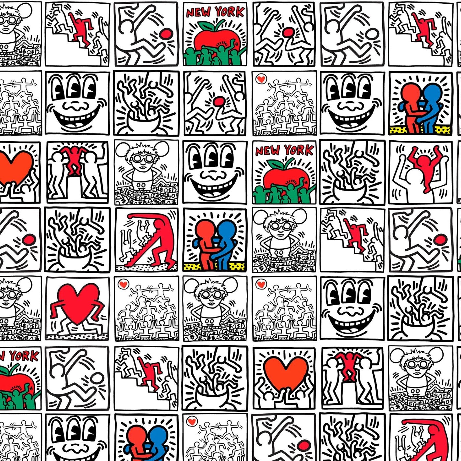 Comic Strip Wallpaper, YP x Keith Haring