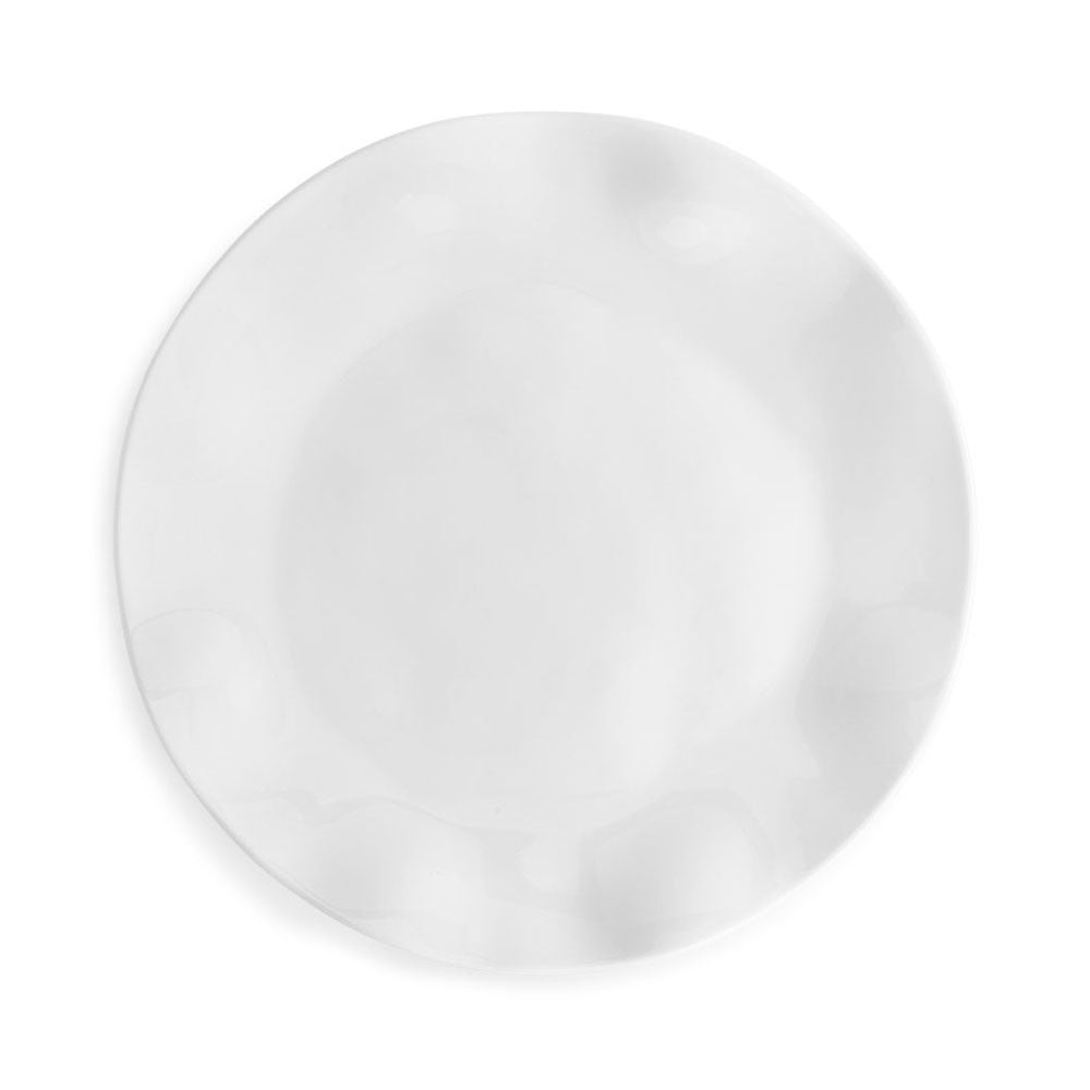 Image of Ruffle White Melamine Round Dinner Plate